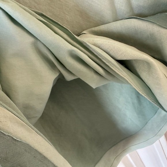 RARELY WORN BODEN 100% LINEN MAXI SKIRT FULLY LINED BLUE W/ VELVET STRIPES Sz 8 - Picture 5 of 8